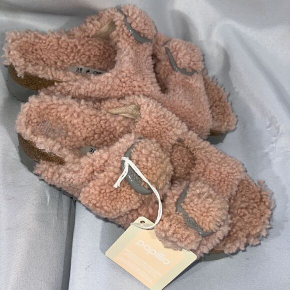 BIRKENSTOCK PAPILLIO DAYTONA SLIDE IN TEDDY CRYSTAL ROSE NWT ASSORTED SIZES - Picture 3 of 14